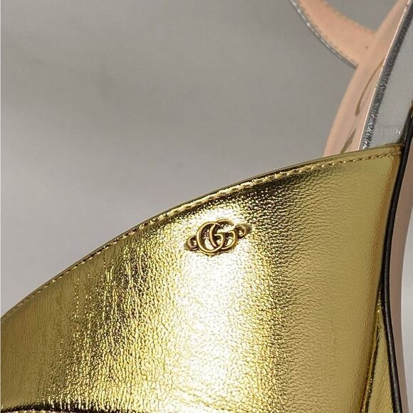 Gucci Women's Crisscross High Heel Platform Sandals size 40 - Picture 9 of 16